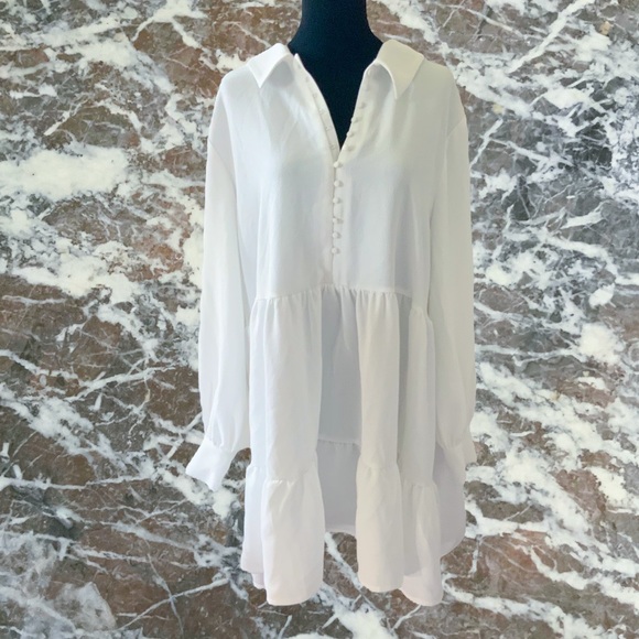 Danielle Bernstein White babydoll dress size 3X - Picture 3 of 13